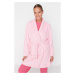 Trendyol Wellsoft Knitted Dressing Gown with Pink Belt