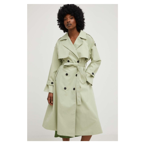 Trench kabát Answear Lab dámský, tyrkysová barva, přechodný