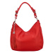 Luxusní dámská kožená kabelka přes rameno Euda, červená