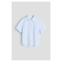 H & M - Bavlněná košile's krátkým rukávem - modrá