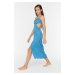 Trendyol Blue Cut Out Detailed Beach Dress