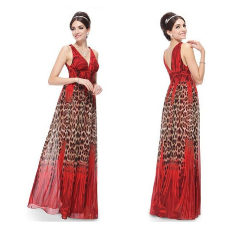 červené tygrované dlouhé společenské nebo letní šaty Jenny Ever-Pretty