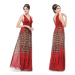 červené tygrované dlouhé společenské nebo letní šaty Jenny