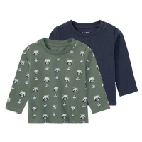 lupilu® Chlapecké triko s dlouhými rukávy, 2 kusy (zvířátko/zelená/modrá)