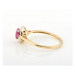 Zlatý prsten s rubínem a diamanty L'amour Diamonds NR296RBY + dárek zdarma