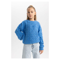 DEFACTO Girl's Crew Neck Sweater