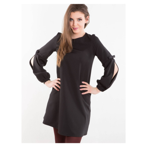 Dress decorated with slits on the sleeves black INPRESS