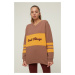Trendyol Brown Raised Oversize Knitted Sweatshirt