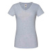 Iconic Vneck Fruit of the Loom Women's Grey T-shirt
