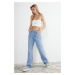 Trendyol Blue Low Waist Wide Leg Jeans