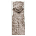Béžová kožešinová vesta s kapucí (B8059-12)
