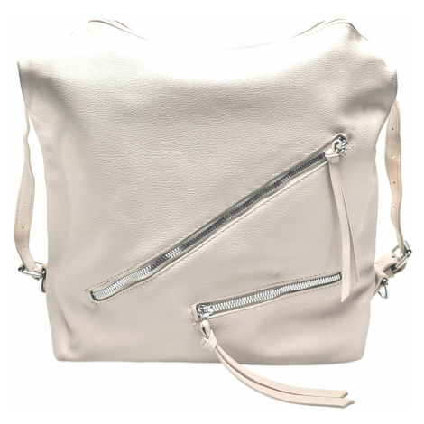 Velká perleťově bílá kabelka a batoh v jednom Tapple