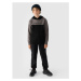 Chlapecká mikina s kapucí 4F JUNIOR SWEATSHIRT-JWAW24TSWSM1222-20S-DEEP BLACK