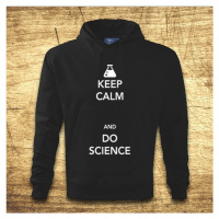Mikina s kapucňou s motívom Keep calm and do science