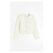 H & M - Krátká keprová bunda - bílá