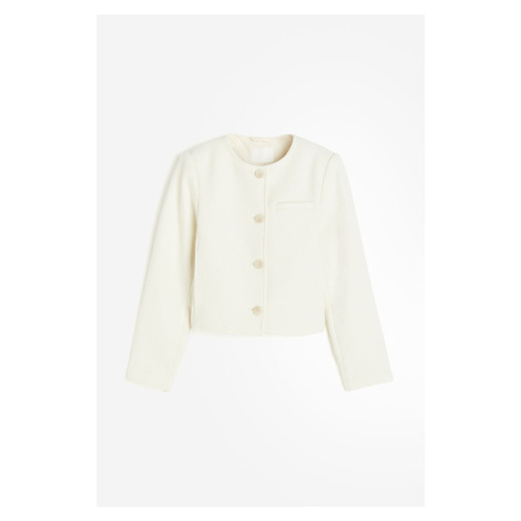 H & M - Krátká keprová bunda - bílá H&M