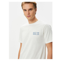Koton Motto Printed T-Shirt Crew Neck Short Sleeve Cotton