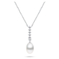 Brilio Silver Překrásný stříbrný náhrdelník s pravou perlou NCL130W