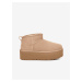 Béžové dámské semišové sněhule na platformě UGG Classic Ultra Mini Platform