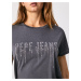 Tmavě šedé dámské tričko s kamínky Pepe Jeans Debo