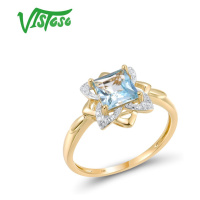 Zlatý prsten modrá květina Listese