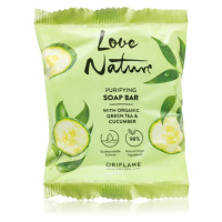 Oriflame Love Nature Green Tea & Cucumber tuhé mýdlo s kyselinou mléčnou 75 g
