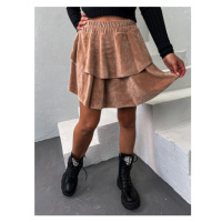 Zamatová mini sukňa s gumeným pásom SELAH*