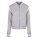 Ladies Organic Inset College Sweat Jacket - grey/white