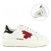 Tenisky dsquared the canadian leather sneakers low lace up bílá