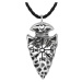 Camerazar Pánský náhrdelník se severskými symboly, stříbrná/černá barva, kovové slitiny a eko ků