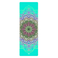 YOGGYS TRAVEL YOGA MAT 1.5 MM SUCCULENT MANDALA Podložka na jógu cestovní, tyrkysová, velikost