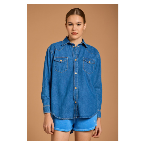 KOŠILE GANT D1. RELAXED DENIM SHIRT modrá