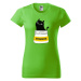 DOBRÝ TRIKO Dámské tričko s potiskem s kočkou ANTIDEPRESIVA Barva: Limetková