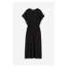 H & M - Žerzejové šaty's žabkováním v pase - černá