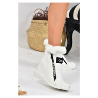 Fox Shoes White Women's Hidden Heel Boots