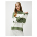Koton Dámský zelený pruhovaný svetr