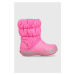 Dětské sněhule Crocs Winter Puff Boot růžová barva