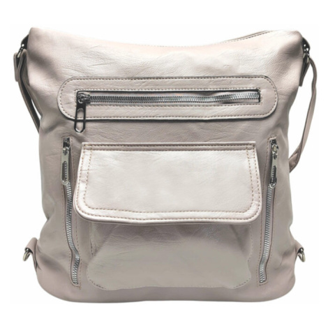 Praktický šedobéžový kabelko-batoh 2v1 s kapsami Tapple