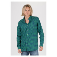 Tommy Hilfiger Shirt - SLIM GLOBAL STRIPE GINGHAM SHIRT emerald-blue