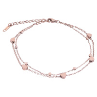 Troli Moderní pozlacený náramek z oceli Heart Rose Gold