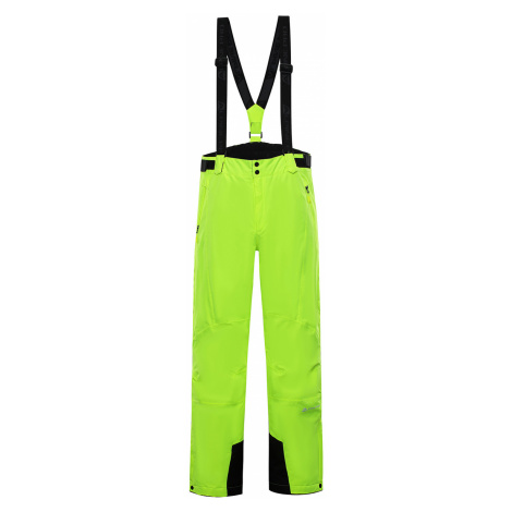 ALPINE PRO SANGO 7 Pánské lyžařské kalhoty MPAP394530 reflexní žlutá