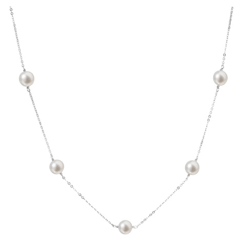 Evolution Group Perlový náhrdelník z pravých říčních perel bílý 22015.1