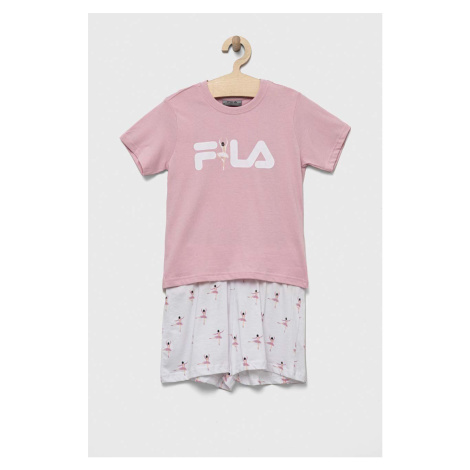 Dětské bavlněné pyžamo Fila bílá barva