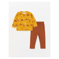 LC Waikiki Crew Neck Long Sleeve Printed Baby Boy Sweatshirt and Pants 2-Piece