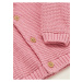 Silný pletený kardigan z čisté bavlny Marks & Spencer růžová