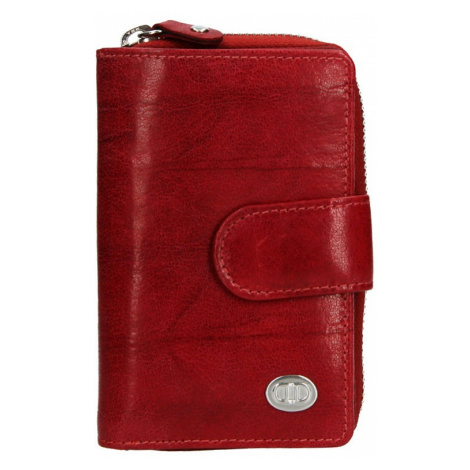 Dámská kožená peněženka DD Anekta Fancy - tmavě červená