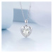 GRACE Silver Jewellery Stříbrný náhrdelník Amorita - stříbro 925/1000, čirý zirkon, srdce NH-BSN