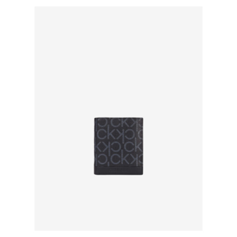 Černá dámská malá vzorovaná peněženka Calvin Klein Trifold 6cc W/Coin