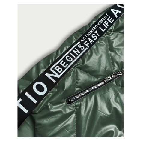 Zelená dámská vesta s ozdobnými páskami (B8011-10) S'WEST