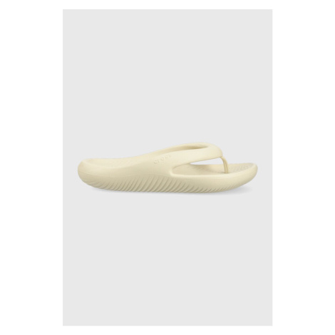 Žabky Crocs Mellow Flip dámské, béžová barva, na plochém podpatku, 11033